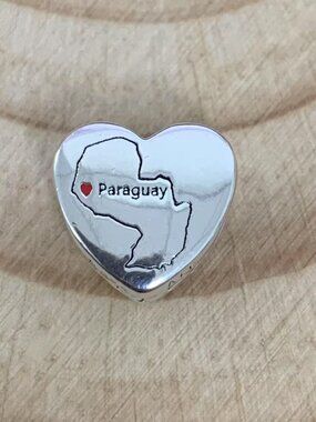 Pandora Paraguay Exclusive Travel Heart Charm Pendant, S925 Silver Jewelry